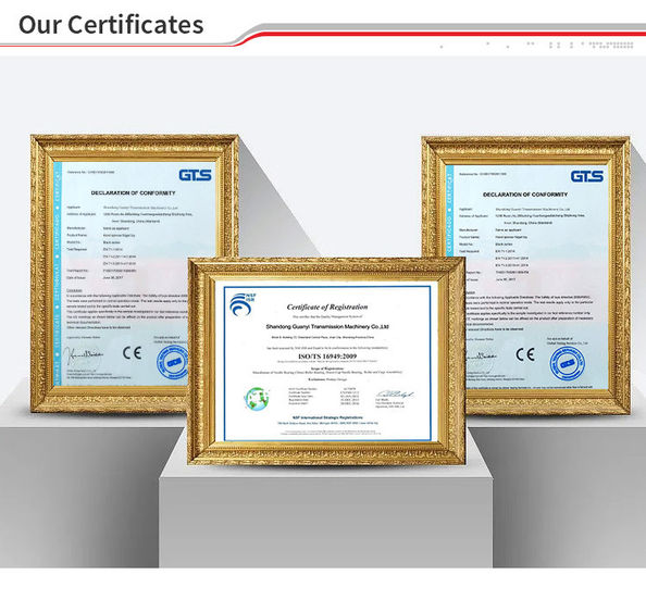 Çin Guanyi Transmission Machinery Co., Ltd. Sertifikalar